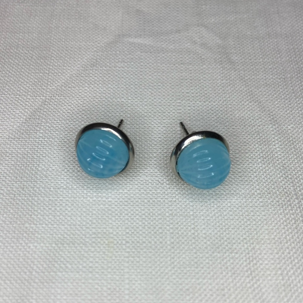 Handmade light blue post earrings Like New